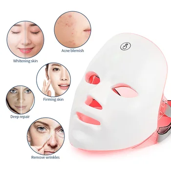 7Color LED Obličejové Masky Zvedání Vibrační Masážní strojek na Obličej Rozjasní Krásu Stroje Pleť Hydratují Proti Vráskám Fotoomlazení