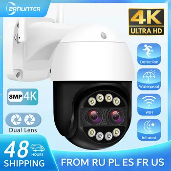 8MP Dual-Objektiv 2.8 mm -12mm 8X Zoom 4K PTZ Wi-fi IP Kamera Venkovní AI Lidských Sledování CCTV Domů ICSEE Bezpečnostní Kamery
