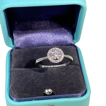 925 Stříbrné Nové Kolo Květinové Prsten S Diamanty Jednoduché Módní Bílé Zirkony Svatební Návrh Prsten Pro Ženy Šperky Velkoobchod