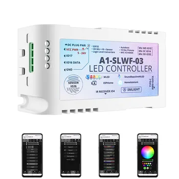 A1-SLWF-03 LED Controller SMLIGHT WLED ESP32 WS2812 Pixelů LED Controller Mikrofon Domácí Asistent Pro WS2812B WS2811 WS2815 Pás