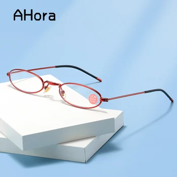 Ahora Nové Mini Kovový Rám Brýle Na Čtení Ultralehké Přenosné Brýle S Dioptrie +1.0~4.0 Anti Blue Light Počítač Brýle