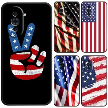 Americká vlajka Pouzdro Pro Huawei Honor 80 70 50 NOVA 10 9 SE 8 8i Y60 Y61 Y70 Y90 5T Mate 20 Lite Pro Plus Černý Měkký Kryt