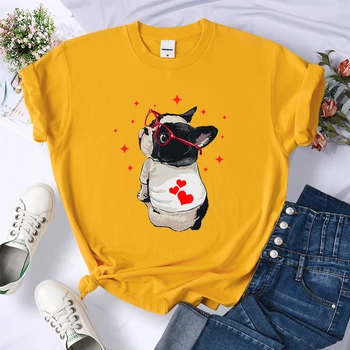 Americký Boston Teriér Legrační Roztomilý Pes Dámské Trička Módní Měkké Tričko Cool Ležérní Tričko Shirtsharajuku Prodyšné Tričko