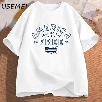 Amerika 1776 Athletic Dept Dopis Tričko Ženy Muži 4. července Tee Šaty Letní Luxusní T-Shirt Prodyšné Bavlněné Tričko Oblečení