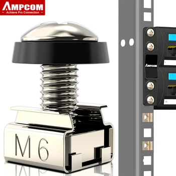 AMPCOM M6 x 16mm Rack Mount klecové Matice, Šrouby a Podložky pro Rack Mount Server Skříně, Rack Mount Server Police, Routery