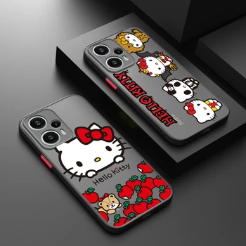 Anime Hello Kitty Pro Redmi Note 12S 12T 11E 11T 11S 10T 10S Rychlost Pro Plus Max Lite Matné Průsvitné Pouzdro na Telefon