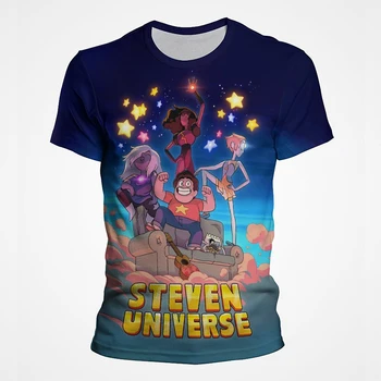 Anime Steven Vesmír 3d Tištěné Trička Chlapci Dívky Módní Nadrozměrné T košile Kreslené Posádky Krku Tričko Dětské Tričko Topy Oblečení