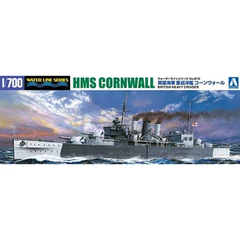 Aoshima 05674 1/700 Britský Těžký Křižník HMS Cornwall Vojenská Bitva Loď, Koníček, Hračka, Plastový Model, Stavební Montážní Sada