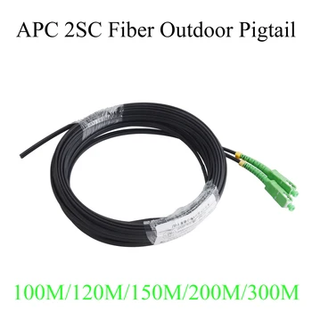 APC 2SC Fiber Optic Pigtail 2-Jádro Optického Vodiče Venkovního Single-mode Simplex Patch Kabel Kabel 100M/120M/150M/200M/300M