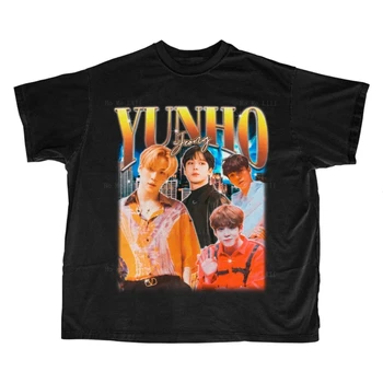 Ateez Yunho Retro 90. let Tee Kpop T-Shirt Merch Dárek Pro Ni, Nebo Ho Atiny Bootleg