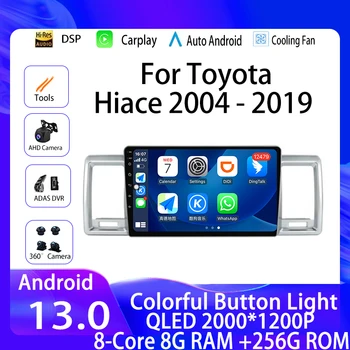 Autorádio Android 13 Pro Toyota Hiace 2004 - 2019 Multimediální Video Přehrávač, GPS Navigace Auto Carplay Č. 2 Din DVD, WIFI, 4G QLED