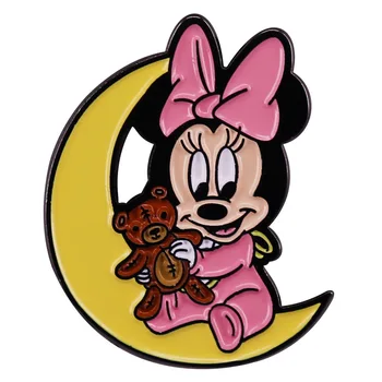 B2131 Mickey Minnie Mouse Piny Klopy pro Batohy, Smalt, Špendlík Brože pro Ženy, Odznaky Cartoon Šperky, Oblečení, Doplňky