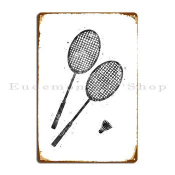 Badmintonové Rakety Kovová Deska Plakát Kuchyň Malování Hospoda Designové Nástěnné Dekor Tin Znamení, Plakát