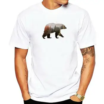 Bavlněné T-košile Módní Letní Muži Lední Medvěd 3D Tisk Forest Design s Krátkým Rukávem Cool Tee Košile Topy trička Oblečení