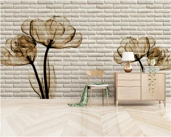 beibehang Tapety Fashion Tulipán 3D Bric TV Stěny papel de parede para quarto tapety na stěny 3 d papier peint zeď papír
