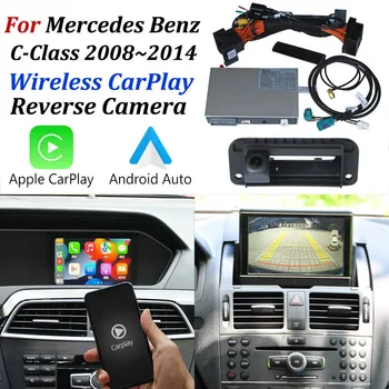 Bezdrátové Auto Play Pro Mercedes Benz C Class W204, S204 C204 2008~2014 / Apple CarPlay Android Auto Zrcátko A Přední Zpětná Kamera