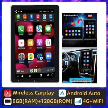 Bezdrátové Carplay 10palcový Univerzální 2 Din Otočná autorádio Android Auto Multimediální Přehrávač, GPS Navi Automobilový Stereo Bluetooth