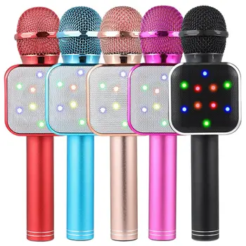 Bezdrátový Bluetooth Mikrofon Mic Ruční Karaoke Kondenzátoru Reproduktor KTV Hráč Kapesní Přenosný Reproduktor Domů KTV Přehrávač