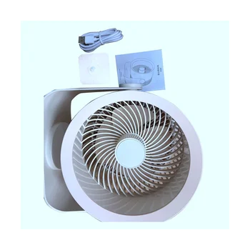 Bezdrátový Nástěnný Cirkulace Vzduchu Elektrický Ventilátor 4000MAh USB Dobíjecí Malé Přenosné Stolní Stolní Ventilátor, Bílá