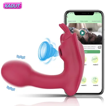 Bezdrátový Vibrátor APP Bluetooth Vibrátor pro Ženy App Ovládání G-Spot Sání Klitoris Stimulátor Silné Dospělé Sexuální Hračky