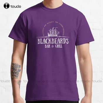 Blackbeard ' s Bar And Grill Classic T-Shirt Naše Vlajka Znamená Smrt Černé Tlačítko Nahoru Košile Ženy Prodyšné Bavlny Retro Gd Hip Hop