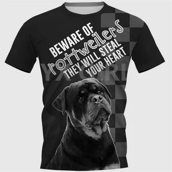 Boxer/Pitbull/Rotvajler/Border Kolie 3D Všechny Nad Tištěné T Košile Vtipné Pes Tee Topy trička Unisex Letní Trička