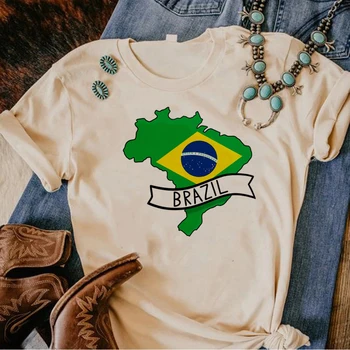 Brazílie Vlajka top ženy komické Y2K letní tričko ženy streetwear oblečení