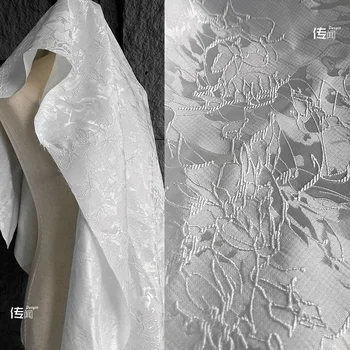 Bílá Žakárová Tkanina Textury Kreativní Taška Oblek Značkové Oblečení Velkoobchod Hadříkem Diy Apaprel Šití Tkaniny Metrů Materiálu