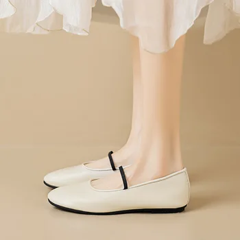 Bílé Stručné Pevné Zapatos Mujeres PU Originální Kožené Boty Ženy Plná Denní Procházku Zapatos Damas Oferta 1 CM Podpatek Mělké
