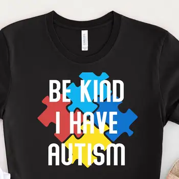 Být Laskavý Mám Autismus Tričko Povědomí Puzzle Máma