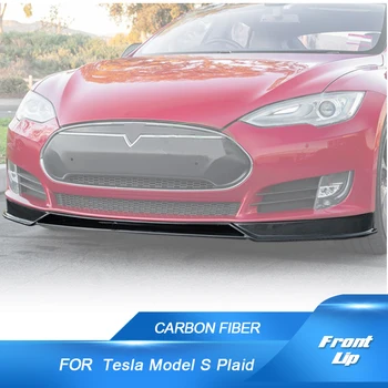 Carbon Fiber Auto Přední Nárazník Ret Spoiler Pro Tesla Model S Kostkované 2021-2023 Přední Nárazník Ret, Bradu Protector Stráže