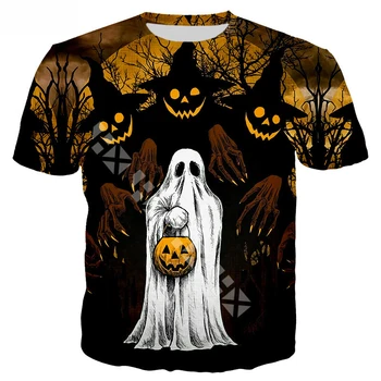 CLOOCL Horor Halloween T-Shirt Muži Ženy Unisex 3D Tričko Oblečení Harajuku Streetwear Plus Velikost Krátký Rukáv Topy