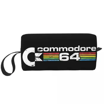 Commodore 64 Retro Logo Make-Up Bag Pouzdro Kosmetická Taška Cestovní Toaletní Malé Make-Up Pouzdro Skladování Kabelku Muži Ženy