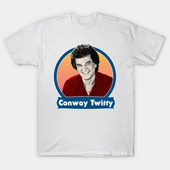 Conway Twitty Country Hvězda Bavlna Bílá S-234XL Unisex Tričko HH387 dlouhé rukávy