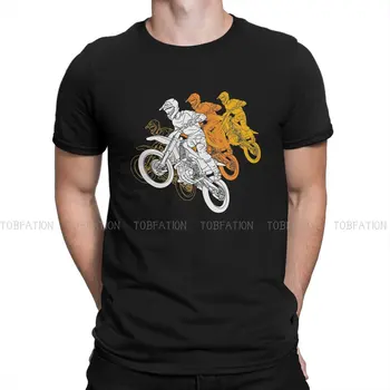 Dirt Bike Motocross Motor Sport ČTYŘI MOTOCROSS Tričko Graphic Muži Topy Vintage Módní Letní Streetwear 100% Bavlna T Košile