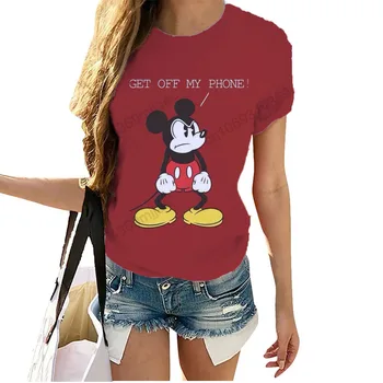 Disney Kawaii Oblečení pro Ženy Kolem Krku Jednoho Kusů T-shirt Košile a Halenky Ženy Doprava Zdarma Ženské Oblečení Y2k Topy