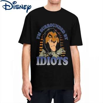 Disney Lví Král T-Košile pro Muže, Ženy Jizvu Obklopen Idioty Bavlna Trička O Krk Krátký Rukáv T Košile Klasické Oblečení
