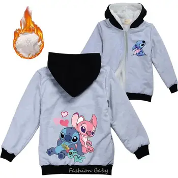 Disney Podzimní Zimní Bunda Pro Dospívající Chlapci Dívky S Zip dětský Kabát Zahustit Svetr s Kapucí Dětské Oblečení Casual Vynosit