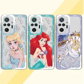 Disney Princezna Ariel Telefon Pouzdro pro Xiaomi Mi 11T Pro 11 Lite Poco X3 NFC X4 X5 M3 Pro Transparentní Měkký Kryt Capa