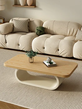 Domácí krém styl dřevěný čajový stolek, malá jednotka, jednoduchý moderní čaje stůl