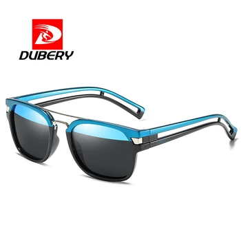 DUBERY Módní sluneční Brýle Muži Polarizované Náměstí Módní Cool Brýle Sportovní Cestování Jízdní Černé Odstíny Brýle S Box