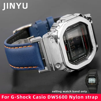 DW-5600 Vlákno Nylon Kůže Watchband Pro Casio DW5600 GW-B5600 GW-M5610 GA2100 GA2110 Plátno Popruh Hodinky Kapela Sportovní Náramek