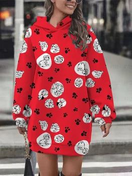 Dámské Oblečení Print Disney Šípková Ďábel Malé Květinovým Vzorem Tištěné Šaty s Kapucí Mikina Ležérní Univerzální Street Stylu