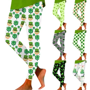 Dámské Paddystripes hodně Štěstí Zelené Kalhoty Tisk Legíny Kalhoty Pro Jógu, Běh Posilovna Šortky na Cvičení