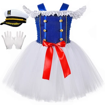 Dívky Sailor Marine Navy Kostým pro Děti Halloween Maškarní Vojenské Uniformě Tutu Oblečení Děti Královské Námořnictvo Oblečení do Školy