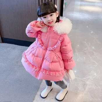 Dívčí Kabát Bunda Bavlna Větrolam Snowsuit 2023 Roztomilý Zimní Podzim Plus Velikost Vynosit, dětské Oblečení