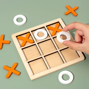Děti Montessori Dřevěná Hračka Mini Šachy Hrát Hru Interakce Puzzle Trénink Mozku, Rané Učení Vzdělávací Hračky Pro Děti