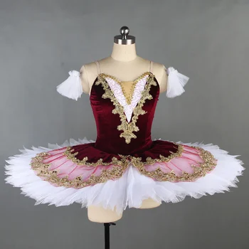 Děti Profesionální Baletní Tutu Pro Děti, Dívky Červená Labutí Jezero Balet Taneční Oblečení Pro Dospělé Palačinka Baletka Krasobruslení Šaty