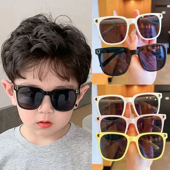 Děti, sluneční brýle 2024 fashion square děti sluneční Brýle chlapec dívka Náměstí brýle Dětské cestovní brýle 6 barev volitelné UV400