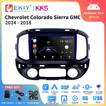 EKIY KK5 QLED Android 10 autorádia Pro Chevrolet Colorado GMC Sierra 2014 - 2018 Multimediální Video Přehrávač, Navigace GPS 2din DVD